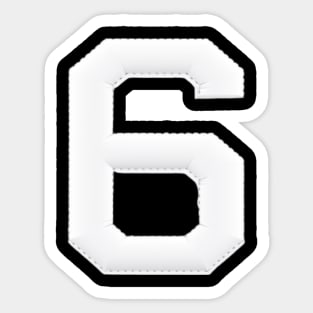 Number 6 Six Simple Graphic Minimalist Tee Shirt Sticker